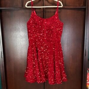 Red Sequin Dress